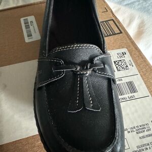 Clarks black leather loafer size 9